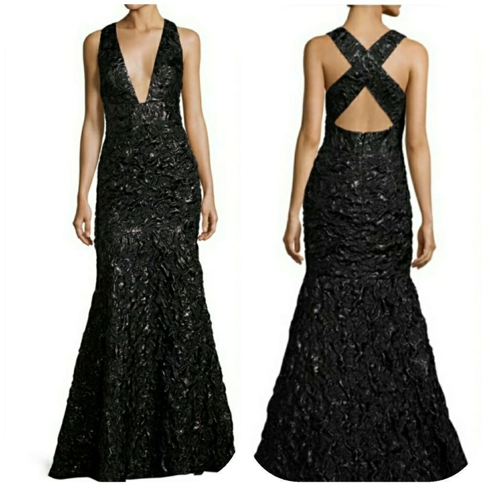 Milly Penelope Rosette Jacquard Mermaid Gown - Picture 3 of 8